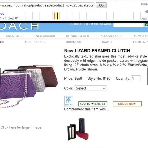 Vintage Coach Lizard Framed Clutch Made in 1999 Italy Very Rare Limited Edition - Picture 12 of 13